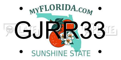 GJRR33 Florida License Plate