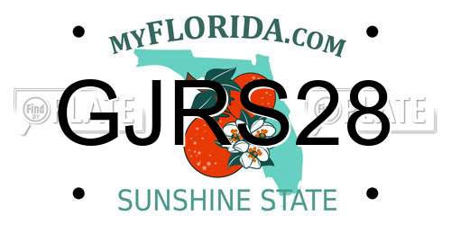 GJRS28 Florida License Plate