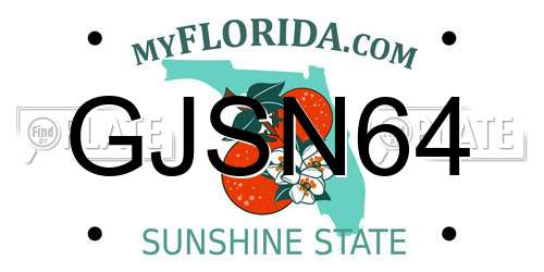GJSN64 Florida License Plate