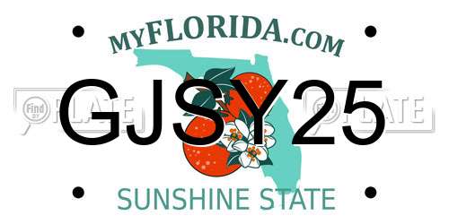 GJSY25 Florida License Plate