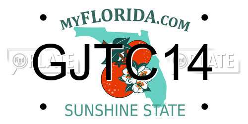 GJTC14 Florida License Plate