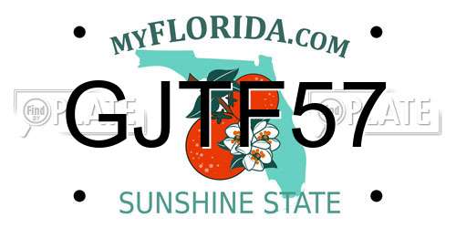 GJTF57 Florida License Plate