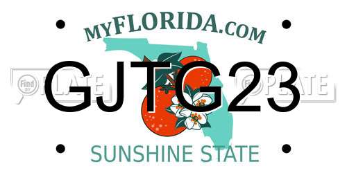 GJTG23 Florida License Plate