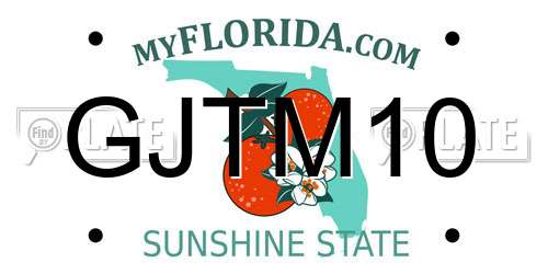 GJTM10 Florida License Plate