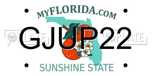 GJUP22 Florida License Plate
