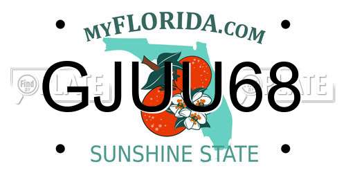 GJUU68 Florida License Plate