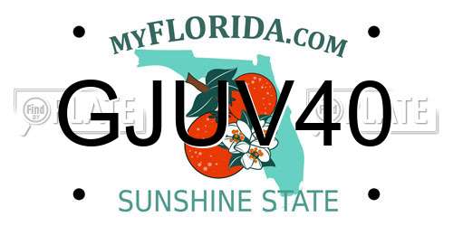 GJUV40 Florida License Plate