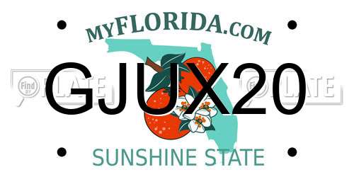 GJUX20 Florida License Plate