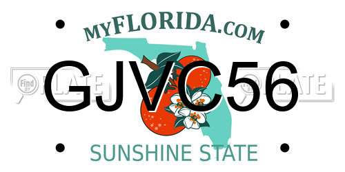 GJVC56 Florida License Plate