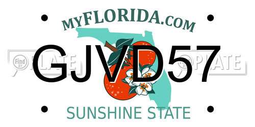GJVD57 Florida License Plate