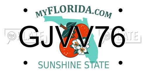GJVV76 Florida License Plate