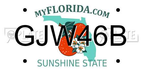 GJW46B Florida License Plate