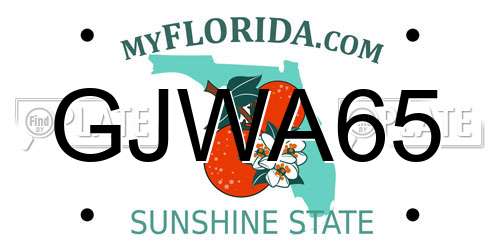 GJWA65 Florida License Plate
