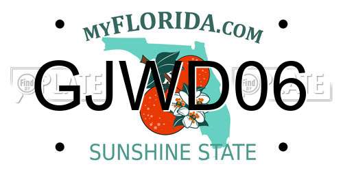 GJWD06 Florida License Plate