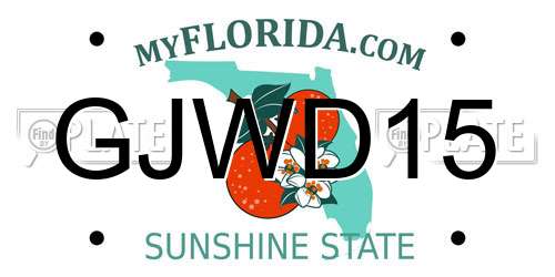 GJWD15 Florida License Plate