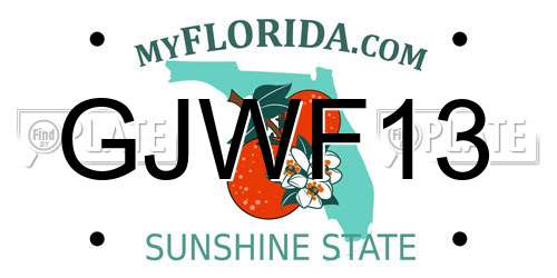 GJWF13 Florida License Plate