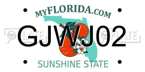 GJWJ02 Florida License Plate