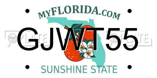 GJWT55 Florida License Plate
