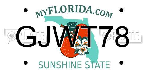 GJWT78 Florida License Plate