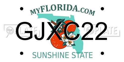 GJXC22 Florida License Plate
