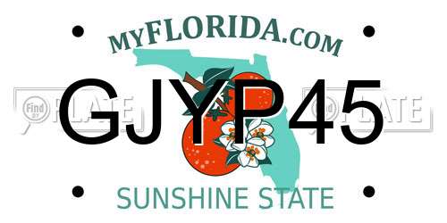 GJYP45 Florida License Plate