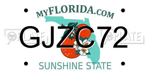 GJZC72 Florida License Plate