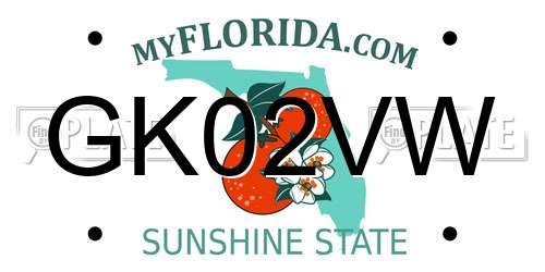 GK02VW Florida License Plate