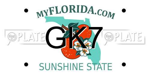 GK7 Florida License Plate