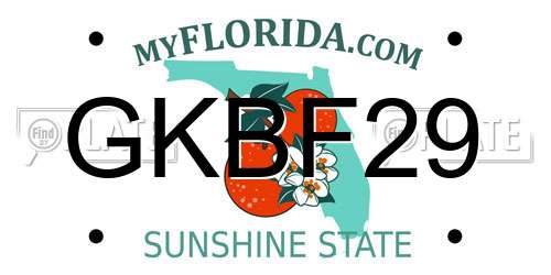 GKBF29 Florida License Plate
