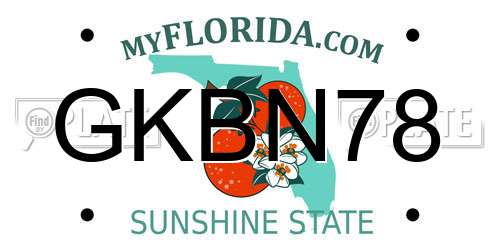GKBN78 Florida License Plate