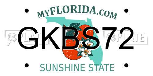 GKBS72 Florida License Plate