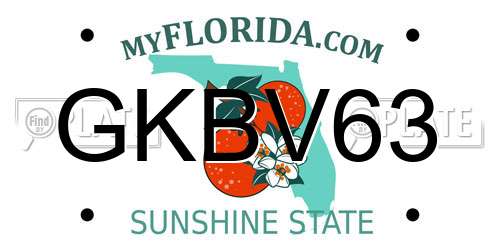 GKBV63 Florida License Plate
