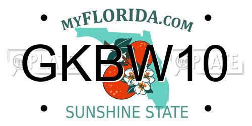 GKBW10 Florida License Plate
