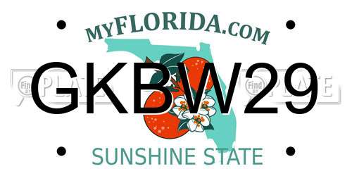 GKBW29 Florida License Plate