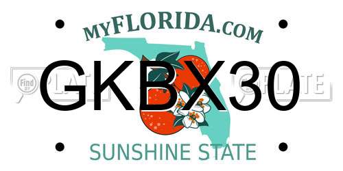 GKBX30 Florida License Plate