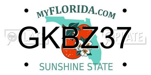 GKBZ37 Florida License Plate