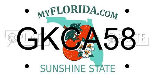 GKCA58 Florida License Plate