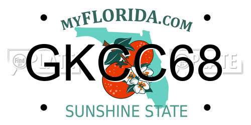 GKCC68 Florida License Plate
