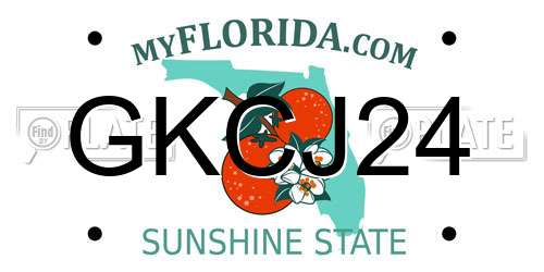 GKCJ24 Florida License Plate