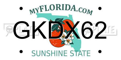 GKDX62 Florida License Plate