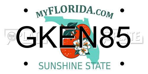 GKEN85 Florida License Plate