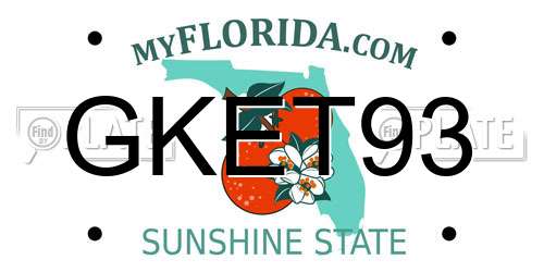 GKET93 Florida License Plate