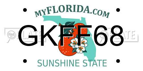 GKFF68 Florida License Plate