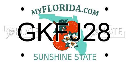 GKFJ28 Florida License Plate
