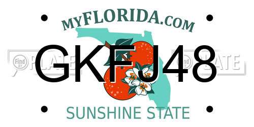 GKFJ48 Florida License Plate