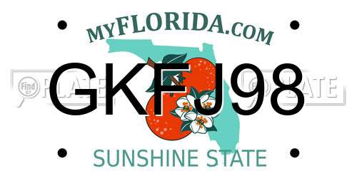GKFJ98 Florida License Plate