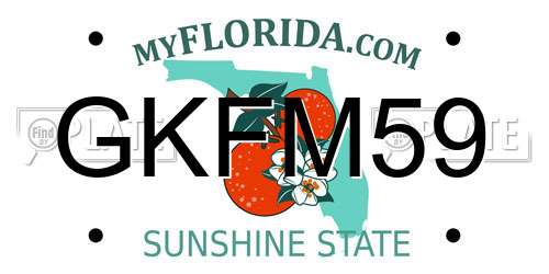 GKFM59 Florida License Plate