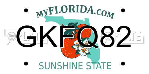 GKFQ82 Florida License Plate