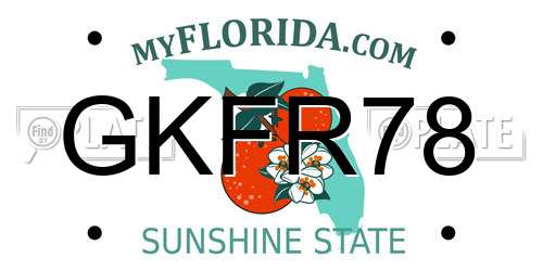 GKFR78 Florida License Plate