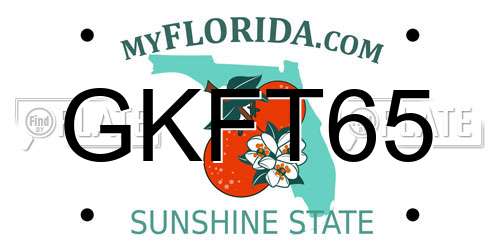 GKFT65 Florida License Plate